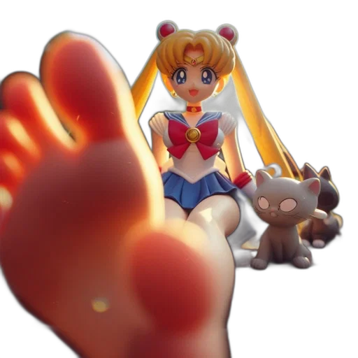 shoes, weapon, 3d render, anime, concept art, photorealistic, female, figurine transparent PNG cut-out