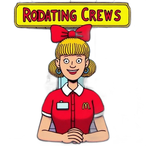 staff, crown, cartoon, colorful, illustration, depicts, young, blonde transparent PNG cut-out