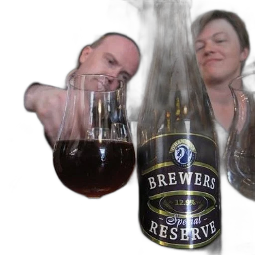 bottle, fire, brewers, reserve, sits, next, glass, beer transparent PNG cut-out