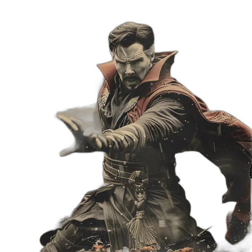 staff, concept art, fantasy art, comic book art, 3d render, dark, man, outfit transparent PNG cut-out