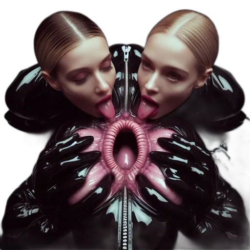 hair, robot, mask, jewelry, cyberpunk, concept art, 3d render, photorealistic transparent PNG cut-out