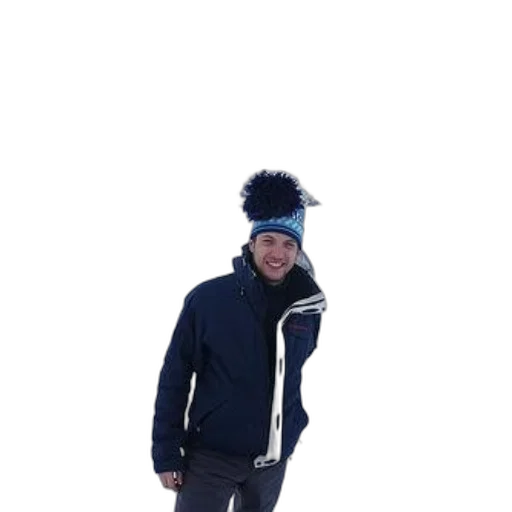 jacket, hat, staff, 3d render, concept art, photorealistic, snow, blue transparent PNG cut-out