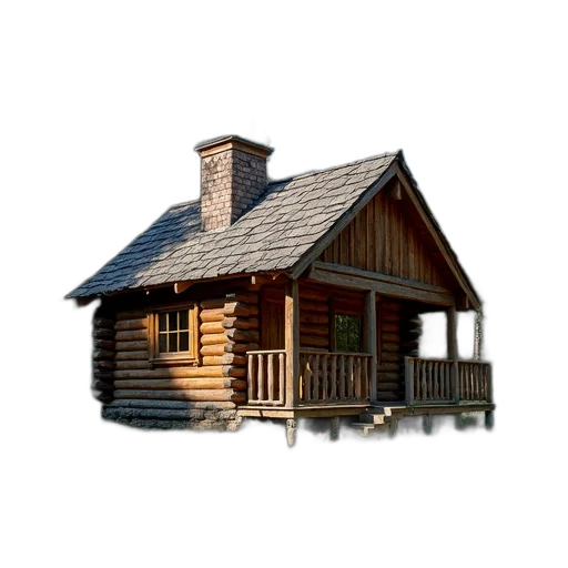 building, furniture, 3d render, photorealistic, concept art, pixel art, rustic, wooden transparent PNG cut-out