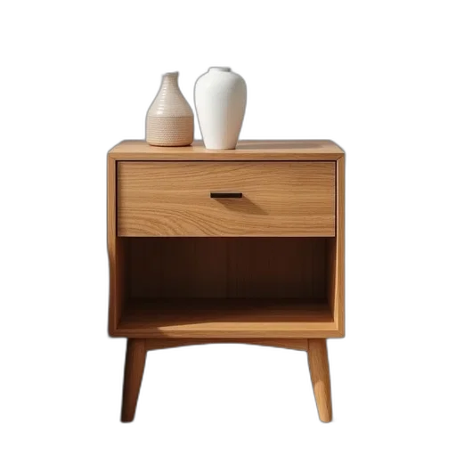 furniture, 3d render, wooden, nightstand transparent PNG cut-out