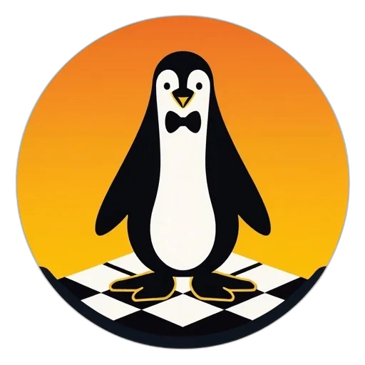 staff, cartoon, concept art, stylized, penguin, cross-shaped, beak, tail transparent PNG cut-out