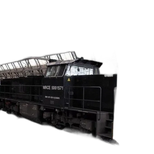 3d render, concept art, photorealistic, black, locomotive, number, mrce, 5001571 transparent PNG cut-out