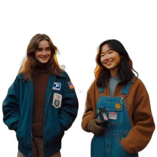jacket, staff, concept art, 3d render, photorealistic, vaporwave, outer space, blue transparent PNG cut-out