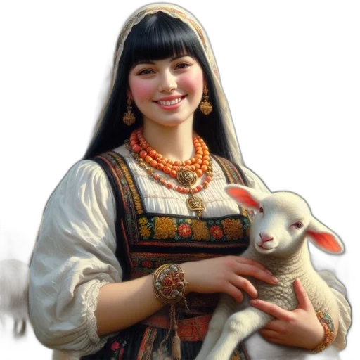 animal, jewelry, face, dress, oil painting, photorealistic, fantasy art, concept art transparent PNG cut-out