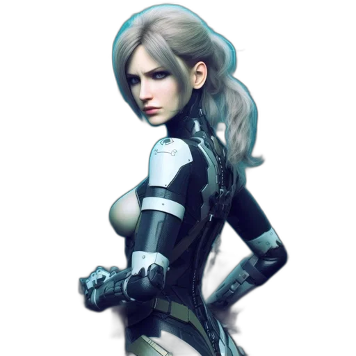 robot, weapon, staff, face, concept art, fantasy art, cyberpunk, comic book art transparent PNG cut-out