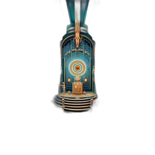 jewelry, bottle, staff, robot, 3d render, concept art, photorealistic, cyberpunk transparent PNG cut-out