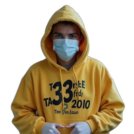 jacket, mask, face, staff transparent PNG cut-out