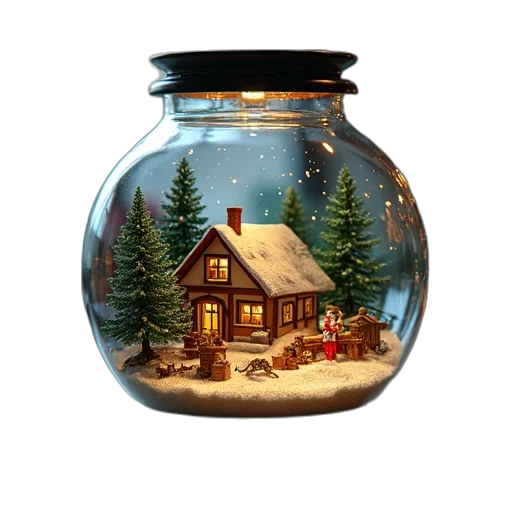 bottle, oil painting, photorealistic, 3d render, pixel art, snow, forest, night transparent PNG cut-out