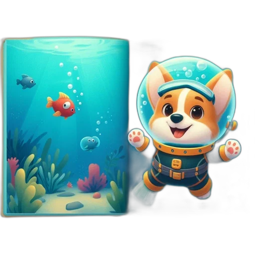 concept art, 3d render, fantasy art, photorealistic, underwater, outer space, aquatic, scene transparent PNG cut-out