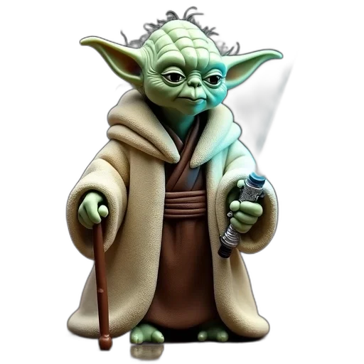 staff, concept art, 3d render, fantasy art, photorealistic, detailed, figurine, yoda transparent PNG cut-out