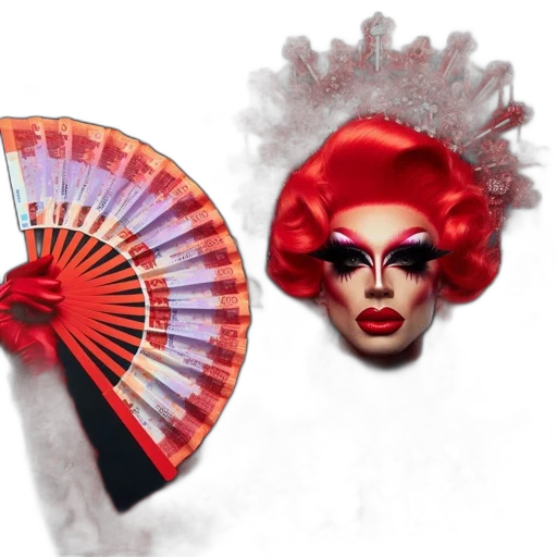 umbrella, hat, hair, crown, photorealistic, concept art, 3d render, fire transparent PNG cut-out