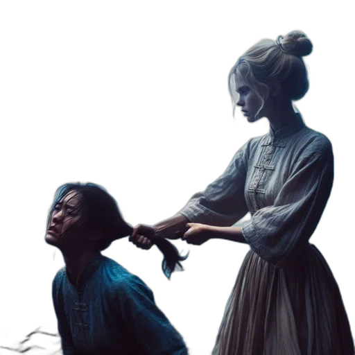 hair, staff, dress, concept art, photorealistic, oil painting, fantasy art, forest transparent PNG cut-out