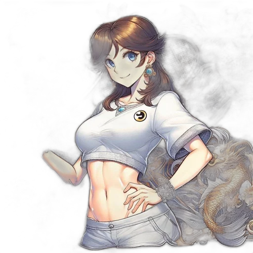staff, dress, animal, weapon, anime, concept art, fantasy art, watercolor transparent PNG cut-out