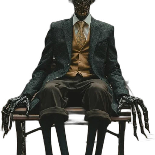 furniture, robot, staff, face, concept art, comic book art, 3d render, photorealistic transparent PNG cut-out