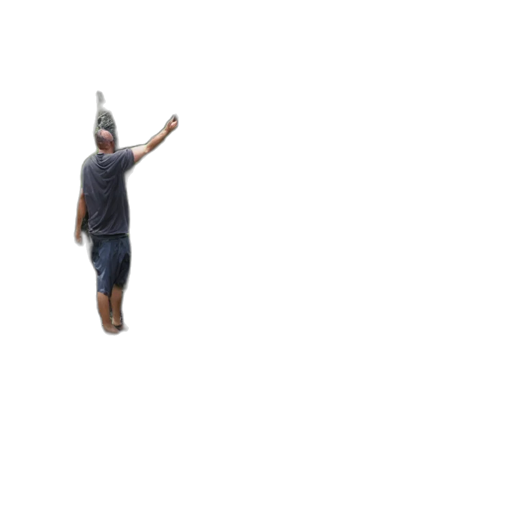 hat, staff, umbrella, shoes, 3d render, pixel art, concept art, man transparent PNG cut-out