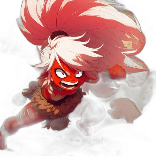 creature, mask, hair, face, concept art, fantasy art, pixel art, watercolor transparent PNG cut-out