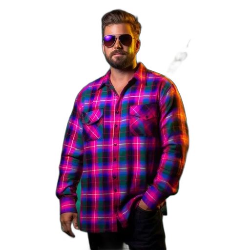 jacket, staff, animal, robot, 3d render, vaporwave, photorealistic, pixel art transparent PNG cut-out