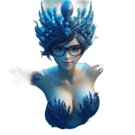 crown, dress, creature, mask, fantasy art, concept art, pixel art, 3d render transparent PNG cut-out