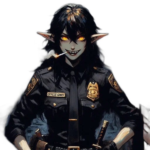 staff, jacket, mask, concept art, fantasy art, comic book art, pixel art, officer transparent PNG cut-out