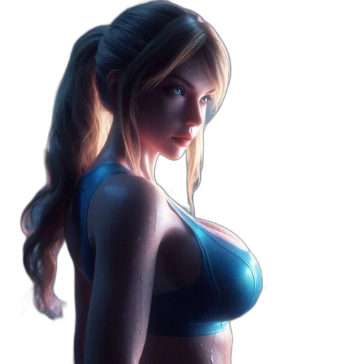 dress, concept art, fantasy art, photorealistic, 3d render, neon lights, blue, woman transparent PNG cut-out