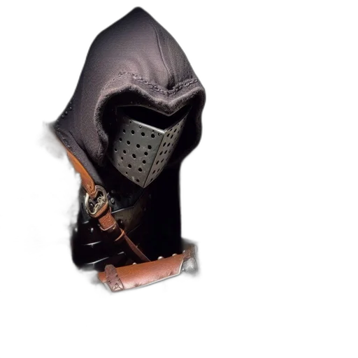 mask, weapon, jacket, sword, concept art, 3d render, cyberpunk, dark transparent PNG cut-out