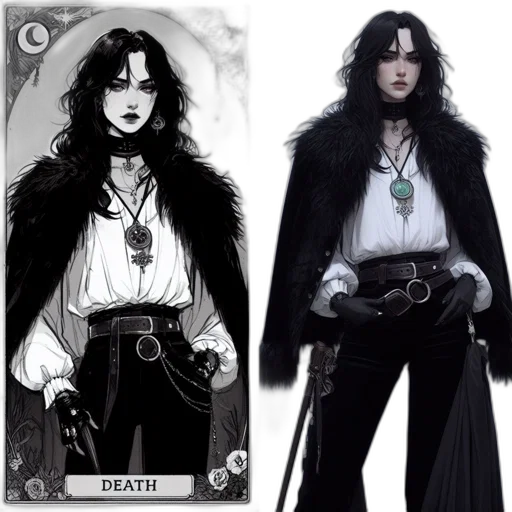 fantasy art, concept art, comic book art, pixel art, dark, monochrome, two, images transparent PNG cut-out