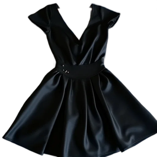 dress, jacket, 3d render, dark, monochrome, black, silk, plunging transparent PNG cut-out
