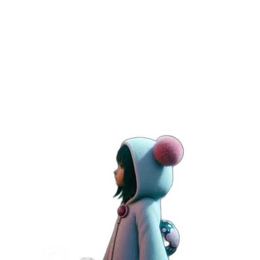 robot, dress, creature, staff, 3d render, concept art, fantasy art, watercolor transparent PNG cut-out