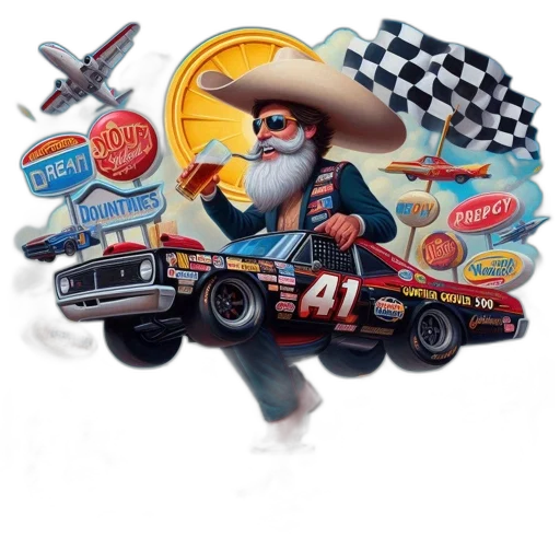 car, concept art, image, featuring, man, wearing, cowboy, hat transparent PNG cut-out