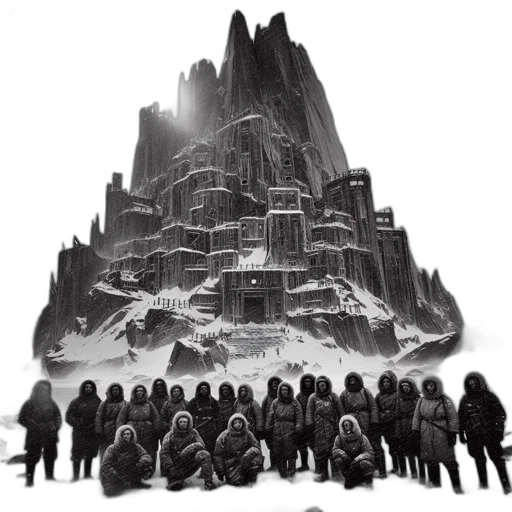 concept art, fantasy art, comic book art, pixel art, fog, snow, outer space, isolated transparent PNG cut-out