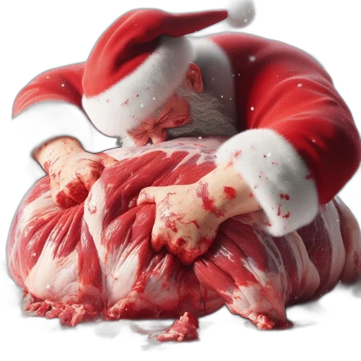 creature, animal, food, concept art, 3d render, photorealistic, unconventional, santa transparent PNG cut-out