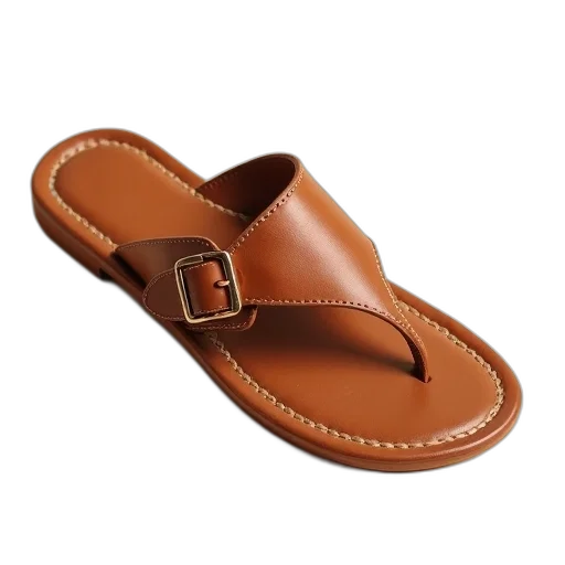 shoes, close-up, image, brown, leather, sandal, strap, buckle transparent PNG cut-out