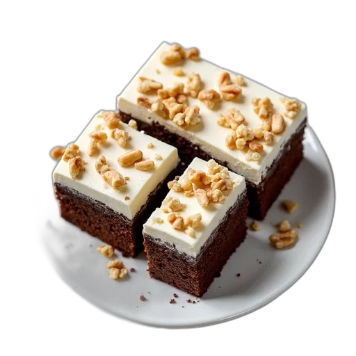 food, crown, 3d render, plate, piece, chocolate, cake, white transparent PNG cut-out