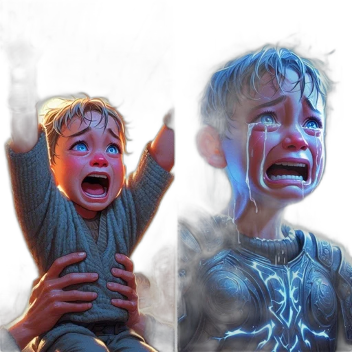 concept art, comic book art, photorealistic, fantasy art, rain, underwater, young, boy transparent PNG cut-out