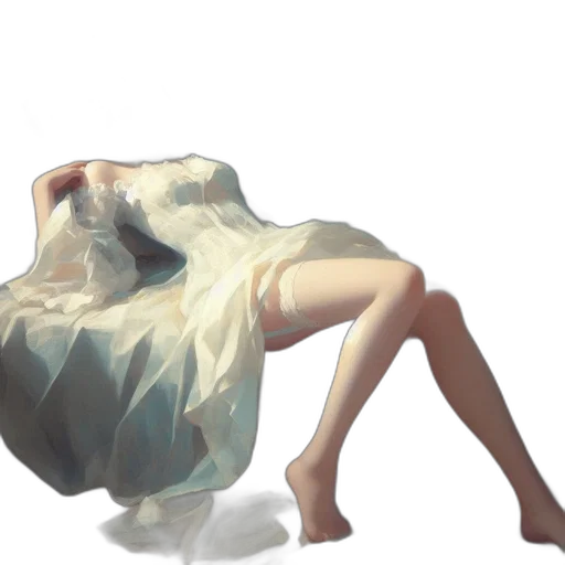dress, creature, hair, furniture, concept art, 3d render, photorealistic, oil painting transparent PNG cut-out