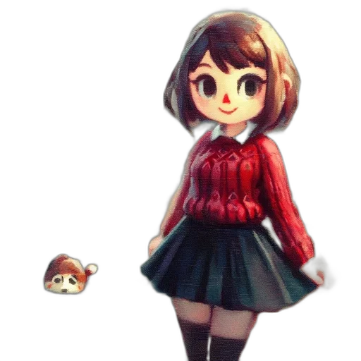 dress, creature, animal, robot, pixel art, concept art, 3d render, anime transparent PNG cut-out