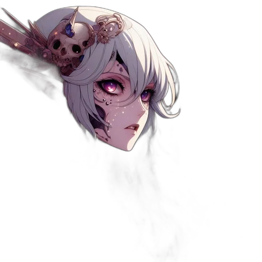 mask, face, creature, crown, concept art, watercolor, anime, fantasy art transparent PNG cut-out