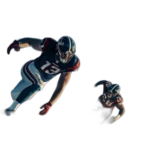 concept art, 3d render, photorealistic, pixel art, intense, american, football, scene transparent PNG cut-out