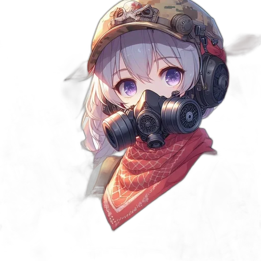 weapon, mask, face, robot, anime, watercolor, concept art, fantasy art transparent PNG cut-out