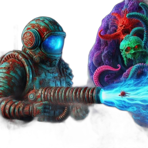 creature, mask, robot, concept art, fantasy art, cyberpunk, pixel art, outer space transparent PNG cut-out