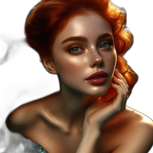 face, jewelry, crown, dress, fantasy art, photorealistic, oil painting, concept art transparent PNG cut-out