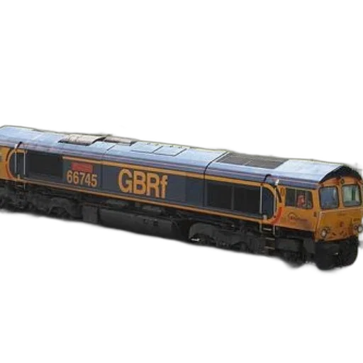 3d render, gbrf, train, number, 66745, traveling, tracks, near transparent PNG cut-out