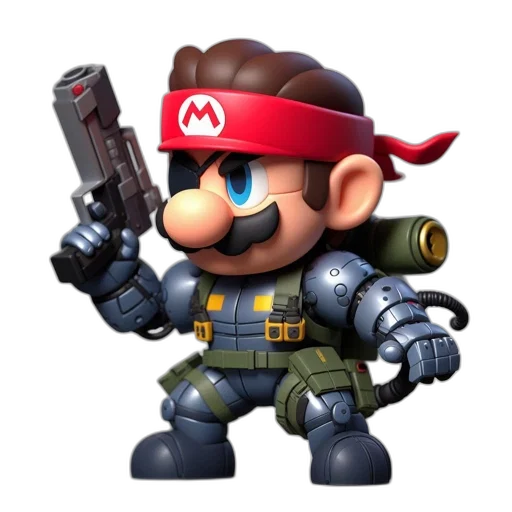 weapon, staff, animal, robot, 3d render, concept art, pixel art, figure transparent PNG cut-out