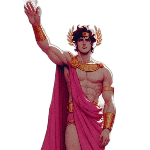 concept art, fantasy art, pixel art, comic book art, young, male, figure, red transparent PNG cut-out