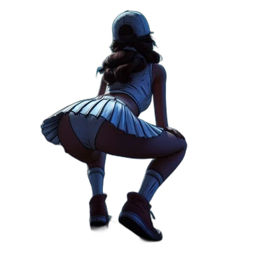 dress, shoes, concept art, pixel art, 3d render, photorealistic, blue, young transparent PNG cut-out