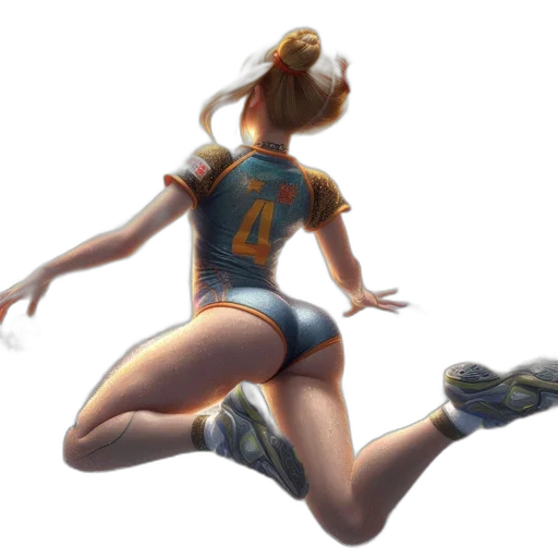 dress, concept art, 3d render, fantasy art, photorealistic, animated, female, athlete transparent PNG cut-out